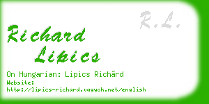 richard lipics business card