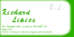 richard lipics business card